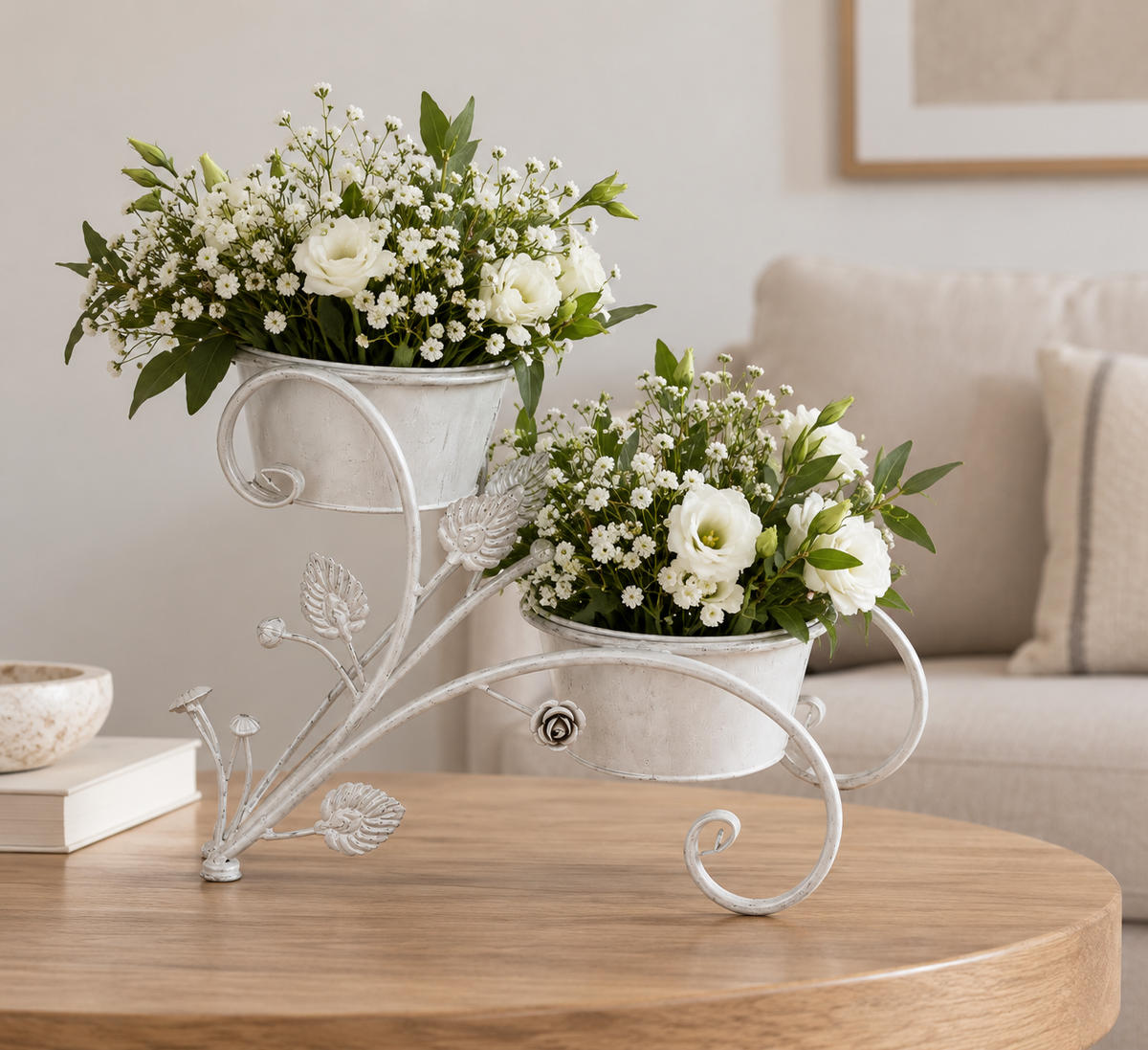 Dual Decorative Planter Stand