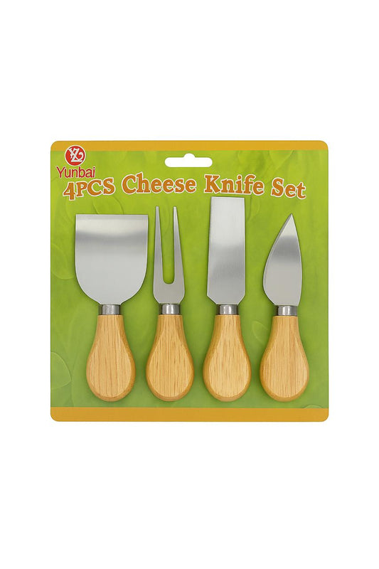 4-Piece Wooden Handle Cheese Knife Set