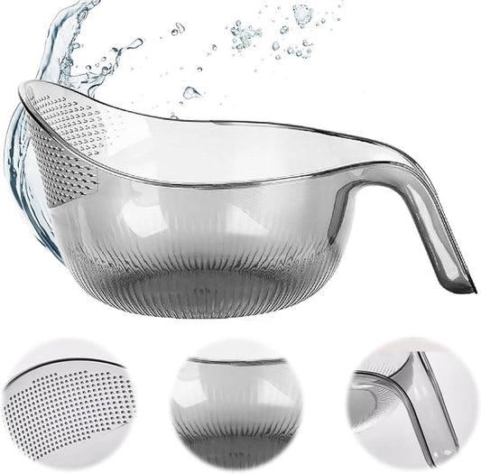 Modern Transparent Strainer Bowl with Handle