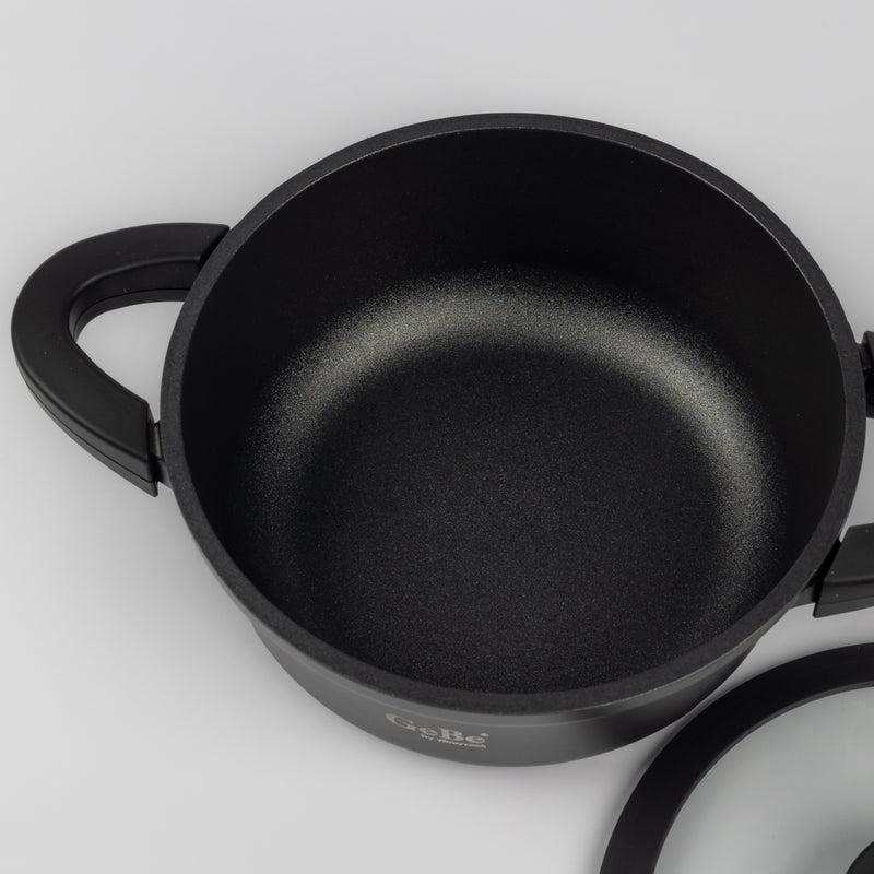 Deep Non-Stick Stockpot with Glass Lid Casserole – GeBe Collection