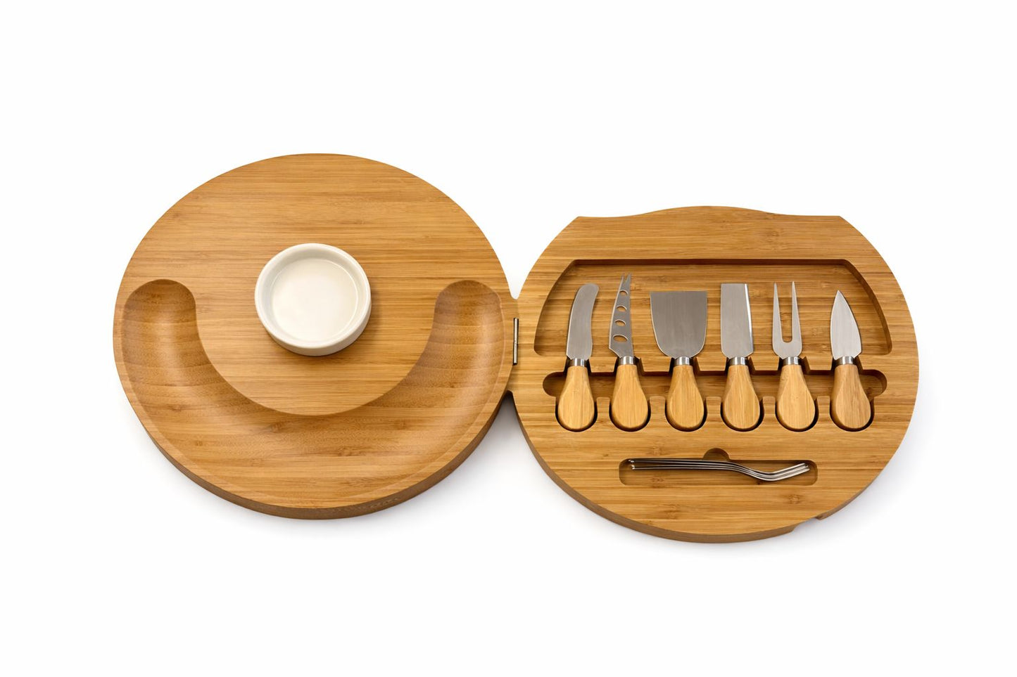 Round Cheese & Charcuterie Board Set with Hidden Serving Tools