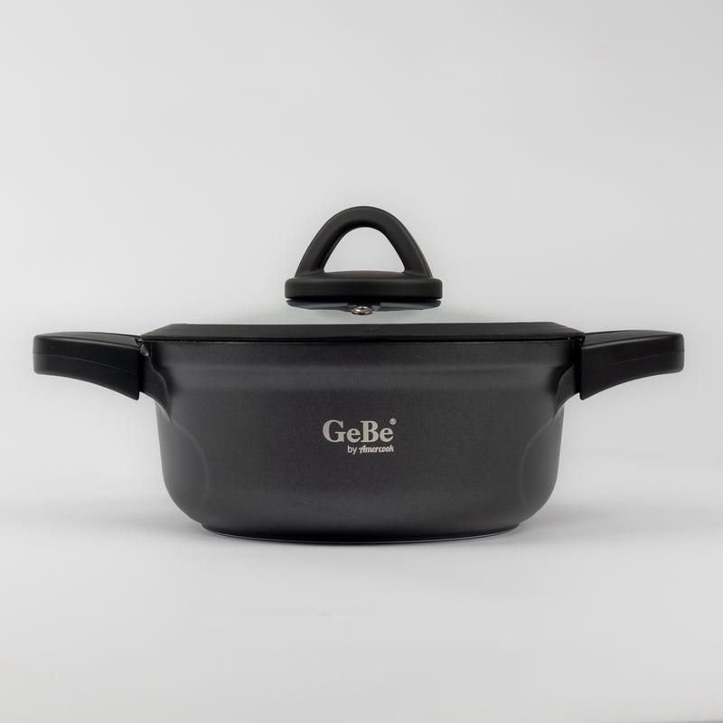 Deep Non-Stick Stockpot with Glass Lid Casserole – GeBe Collection