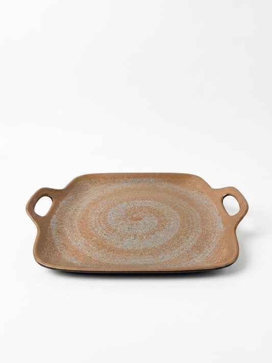 Rustic Rectangular Serving Tray with Handles