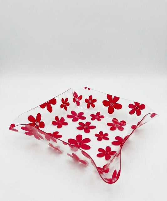 Floral Plexi Serving Bowl