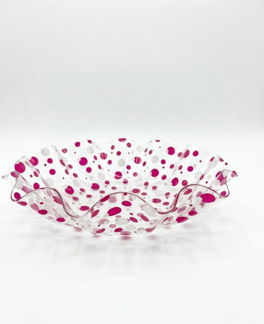 Polka Dot PLexi Serving Bowl