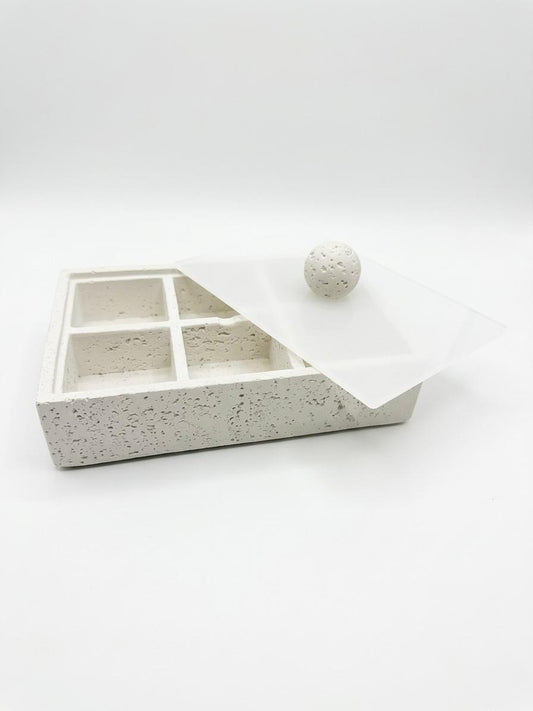 Modern Divided Serving Tray with Lid