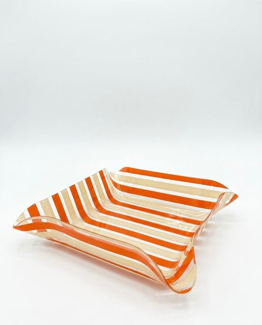 Striped PLexi Serving Bowl