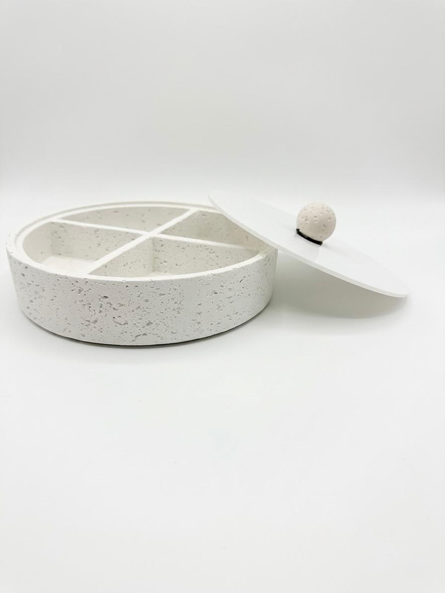 Round Multi-Section Serving Tray with Lid