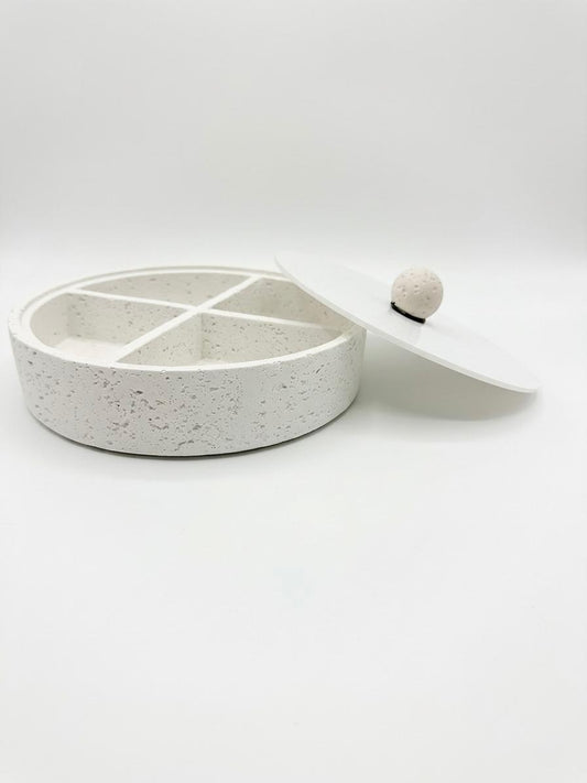 Round Multi-Section Serving Tray with Lid