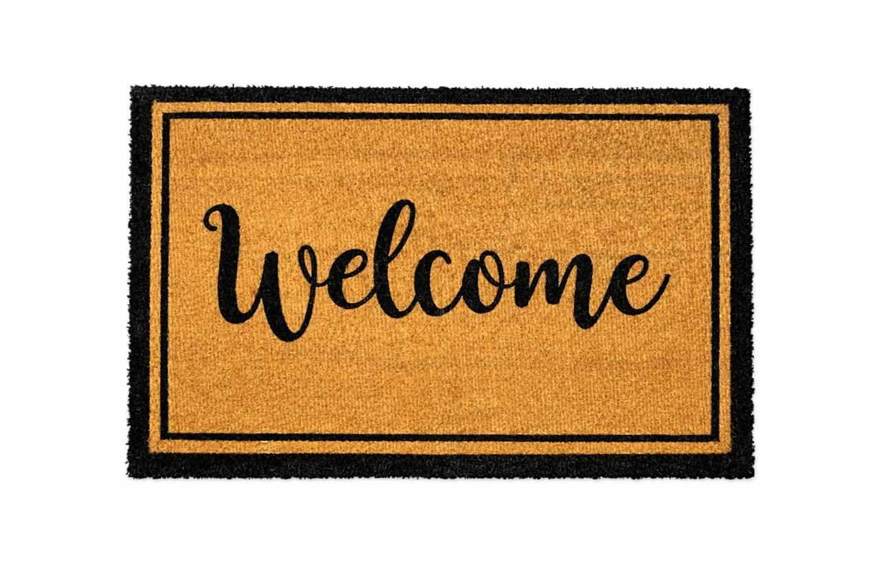 Welcome Entrance Doormat with Classic Typography