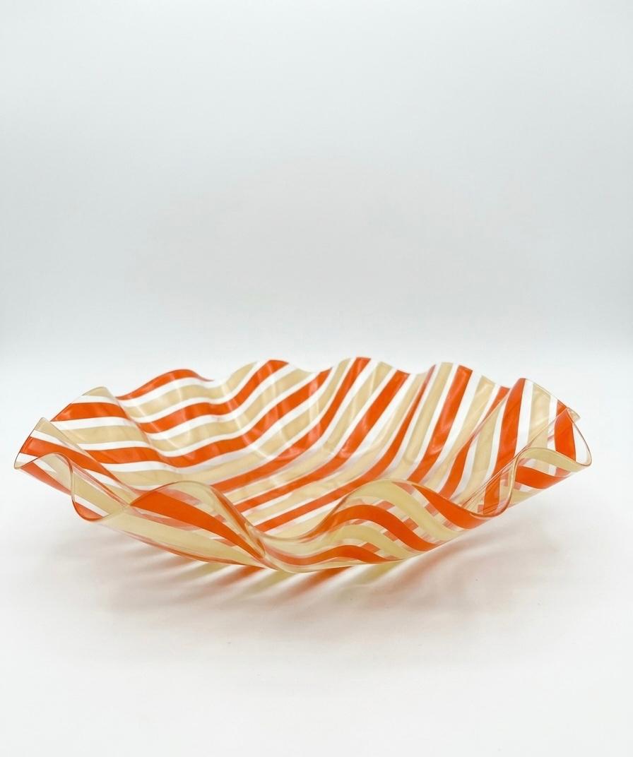 Wavy Striped PLexi Serving Bowl