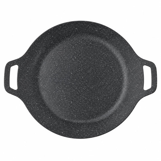 Black Speckled Round Serving Tray
