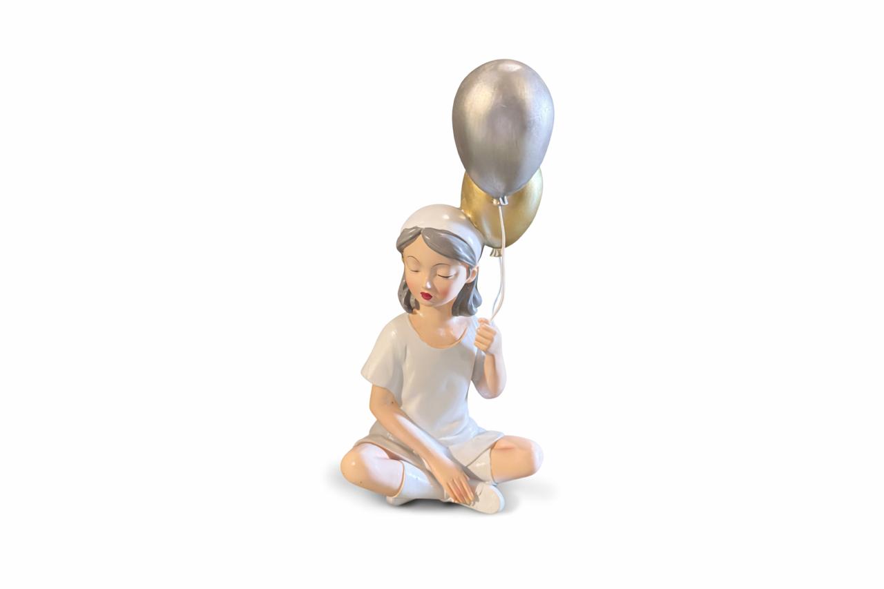 Decorative Girl Figurine with Balloons