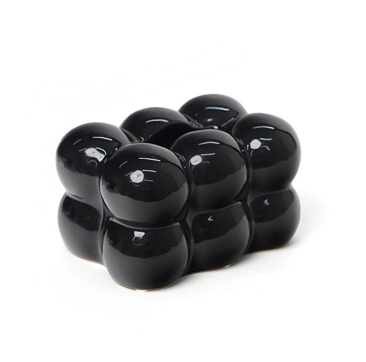 Black Bubble Cube – Bold & Modern Accent