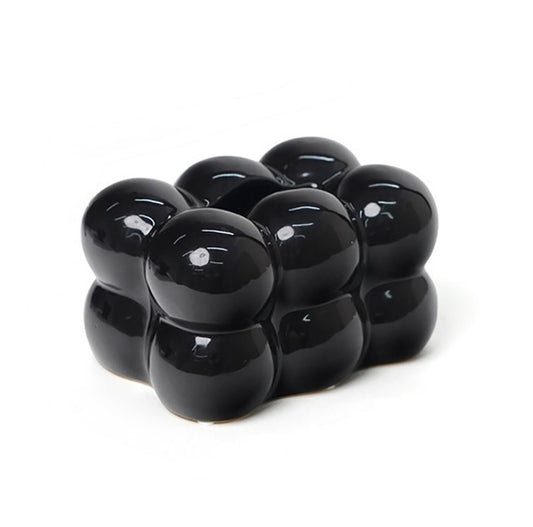 Black Bubble Cube – Bold & Modern Accent