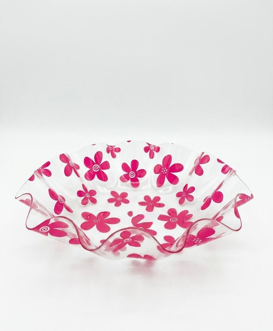 Floral PLexi Serving Bowl
