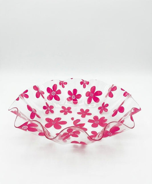 Floral PLexi Serving Bowl