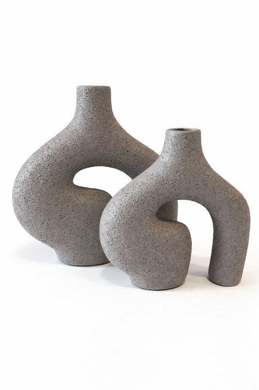 Abstract Stone-Texture Sculptural Vase