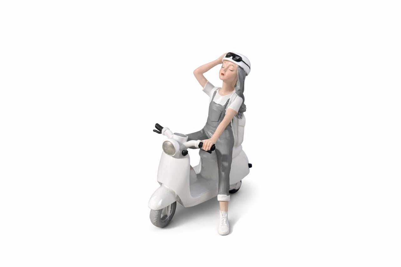 Decorative Girl Figurine on Scooter