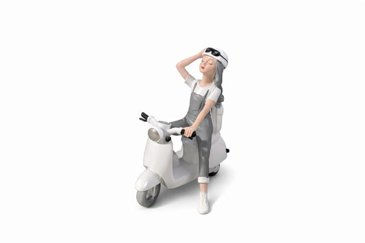 Decorative Girl Figurine on Scooter