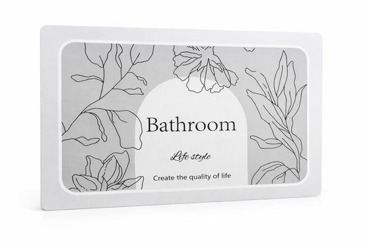 Diatomite Bathroom Mat with Minimal Floral Design