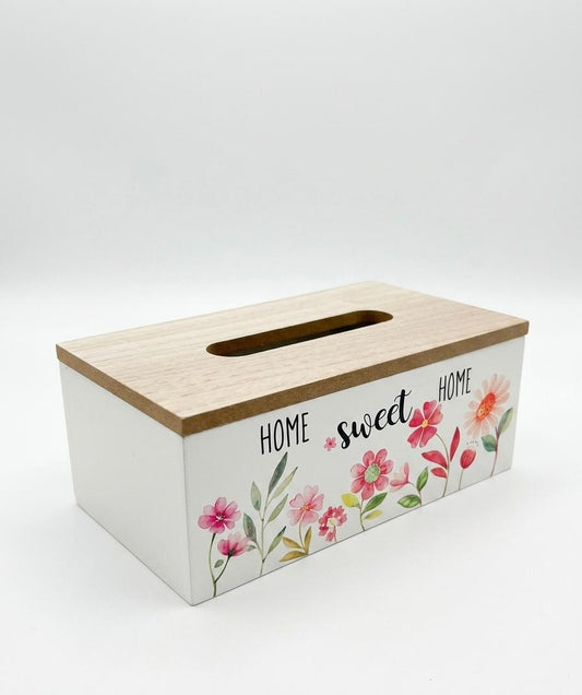 Home Sweet Home Floral Tissue Box