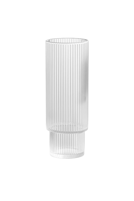Ribbed Elegance Glass Vase - Set of 6