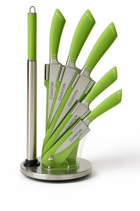 CookStyle 6-Piece Stainless Steel Knife Set with Stand