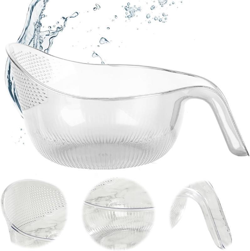 Modern Transparent Strainer Bowl with Handle