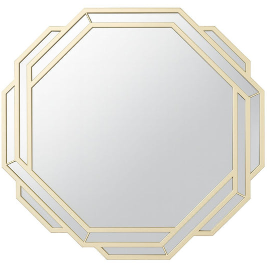 Gold Geometric Round Mirror