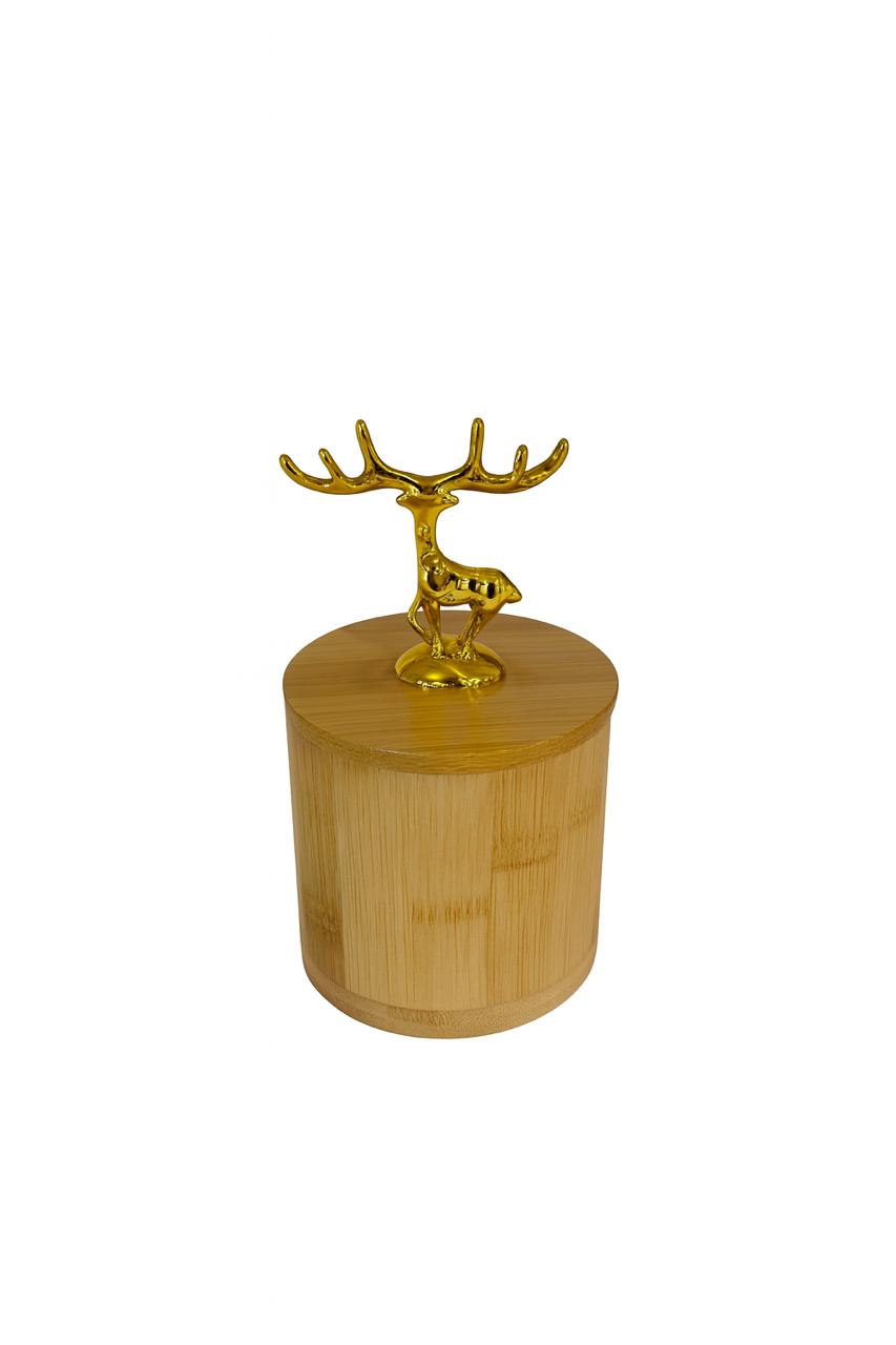Bamboo Jar with Golden Deer Lid