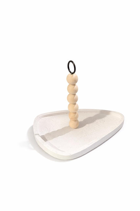 Decorative Catch-All Tray with Beaded Handle
