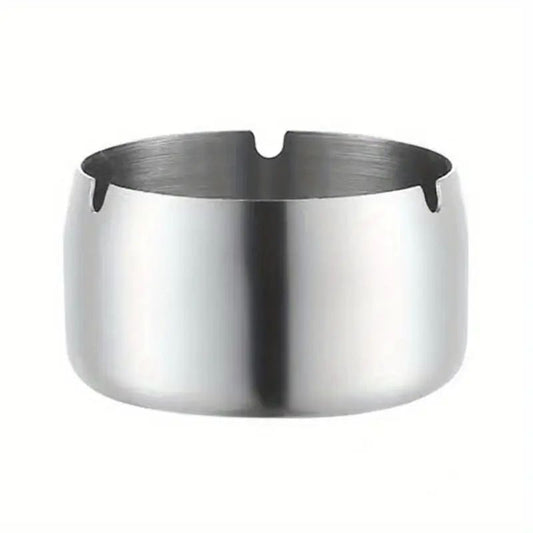 Polished Stainless Steel Ashtray – Deep Bowl Design