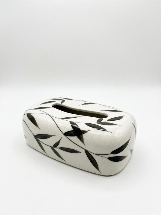 Leaf Pattern Ceramic Tissue Box