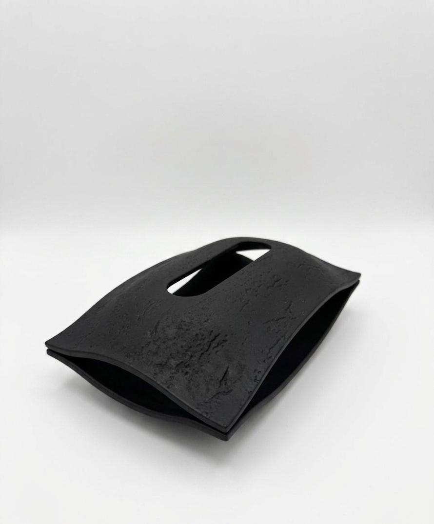 Modern Curved Black Tissue Box