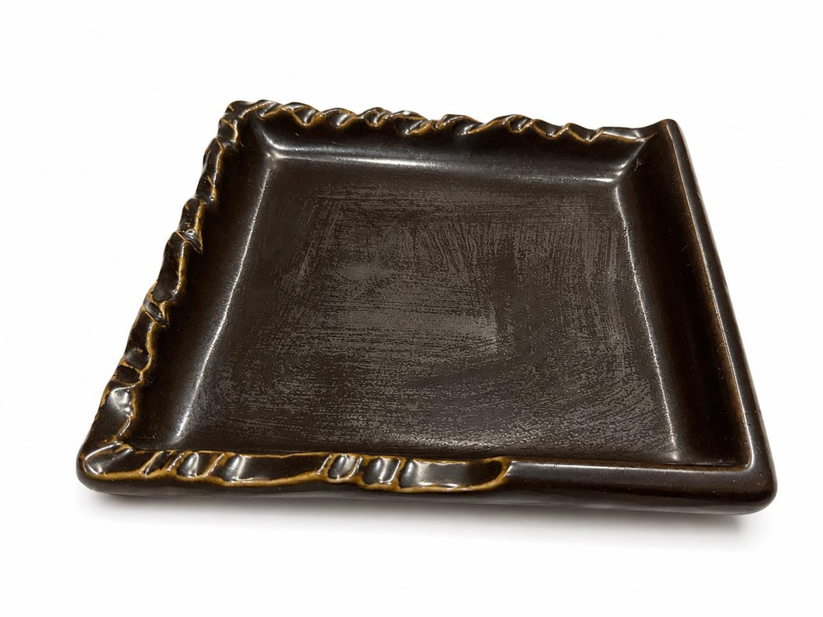 Brown Square Serving Plate