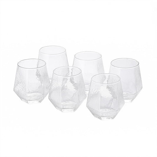 Textured Diamond Glass Set – Set of 6
