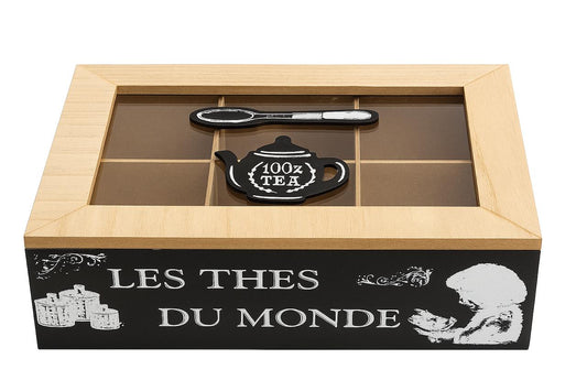 Vintage Wooden Tea Box – "Les Thés du Monde"
