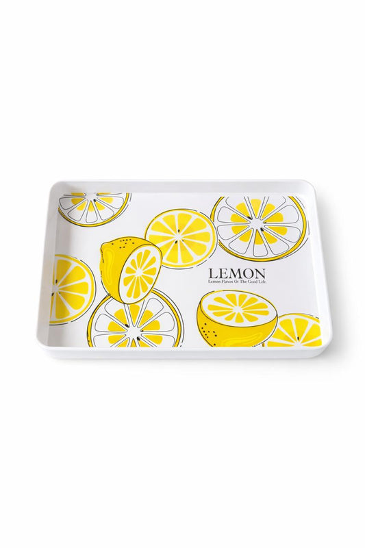 Lemon Print Serving Tray