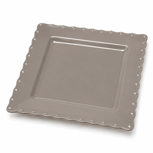 Taupe Square Serving Plate