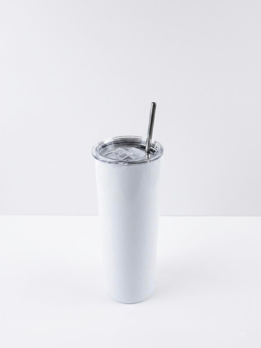 Slim Insulated Tumbler with Straw