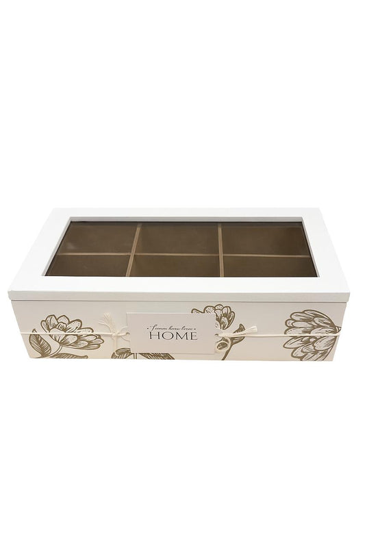 Elegant Floral Tea Storage Box – “Home” Collection
