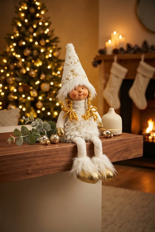 White and Gold Holiday Doll
