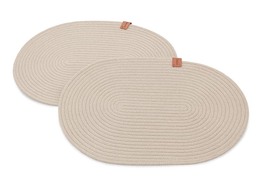 Grey Oval Braided Placemats