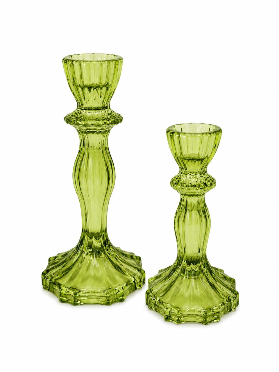Glass Candle Holder Set of 2 - 20/15cm