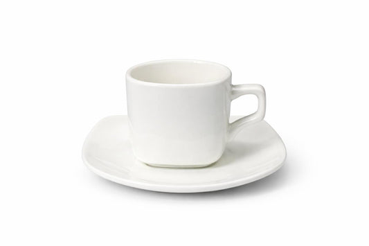 Classic White Porcelain Coffee Cup & Saucer Set of 6