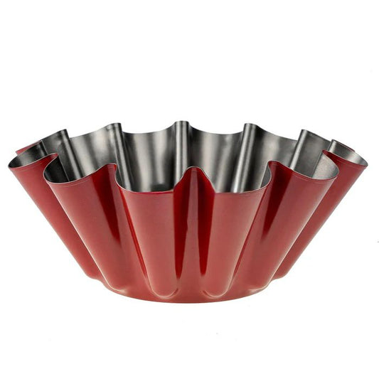 Fluted Non-Stick Baking Mold – Red Metallic Finish