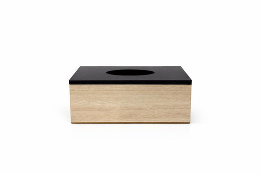 Wood & Black Finish Tissue Box Cover