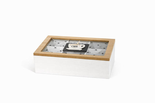 Glass-Top Storage Box with Decorative Compartment