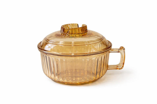 Amber Glass Cooking Pot with Lid